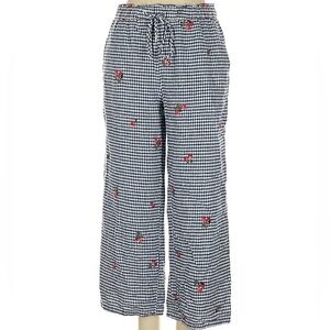 Blue Gingham+Cherry Linen Pant